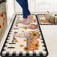thumbnail image 1 of Buffalo Plaid Pumpkin Fall Kitchen Rugs Set of 2, Non Slip Absorbent Autumn Thanksgiving Kitchen Mats Pumpkin Gnomes Kitchen Rugs and Mats Sets 17"x47"+17"x30", 1 of 6