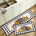 thumbnail image 1 of Buffalo Plaid Pumpkin Fall Kitchen Rugs Set of 2,Thanksgiving Autumn Pumpkin Front Door Mat Floor Rug for Fall Home Holiday Party Decor 17"x47"+17"x30", 1 of 6