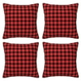 Buffalo Plaid Red Black Decorative Throw Pillow Covers 4 Packs, Pillow