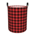 thumbnail image 1 of Buffalo Plaid Red Black Laundry Basket, Laundry Hamper Waterproof Laundry Bag Clothes Hamper Laundry Bin with Handles for Bedroom, Living Room, Kids Room-#, 1 of 5