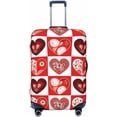 thumbnail image 1 of Buffalo Plaid Red Love Hearts Travel Luggage Suitcase COVER, Washable Suitcase COVERS Elastic, M - Fits 22-24 inch luggage (No Suitcase), 1 of 6