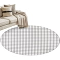 thumbnail image 1 of Buffalo Plaid Round Rug 3ft Washable Circle Entryway Rugs Non Slip Farmhouse Grey Checkered Vintage Rustic Area Rug Indoor Floor Carpet for Bedroom Kitchen Living Room Home Office Dining Room Nursery, 1 of 9