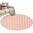 thumbnail image 1 of Buffalo Plaid Round Rug 4ft Washable Circle Entryway Rugs Non Slip Farmhouse Orange Checkered Vintage Rustic Area Rug Indoor Floor Carpet for Bedroom Kitchen Living Room Office Dining Room Nursery, 1 of 9