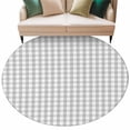 thumbnail image 1 of Buffalo Plaid Round Rug 5ft Washable Circle Kitchen Rugs Non Slip Farmhouse Grey Checkered Vintage Rustic Large Area Rug Indoor Floor Carpet for Bedroom Living Room Home Office Dining Room Nursery, 1 of 9