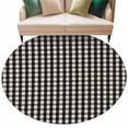 thumbnail image 1 of Buffalo Plaid Round Rug 7ft Washable Circle Rugs Non Slip Farmhouse Black White Checkered Vintage Large Area Rug Indoor Floor Carpet for Bedroom Kitchen Living Room Home Office Dining Room Nursery, 1 of 9