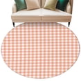 thumbnail image 1 of Buffalo Plaid Round Rug 7ft Washable Circle Rugs Non Slip Farmhouse Orange Checkered Vintage Rustic Large Area Rug Indoor Floor Carpet for Bedroom Kitchen Living Room Home Office Dining Room Nursery, 1 of 9