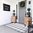 thumbnail image 1 of Buffalo Plaid Rug 125X65cm Grey and White Checked Rug Washable Doormats Indoor Outdoor Rugs for Layered Front Door Mats, Porch, Kitchen, Farmhouse, Entryway, 1 of 5
