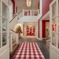 thumbnail image 1 of Buffalo Plaid Rug 130X60cm Red and White Checked Rug Washable Doormats Indoor Outdoor Rugs for Layered Front Door Mats, Porch, Kitchen, Farmhouse, Entryway, 1 of 3