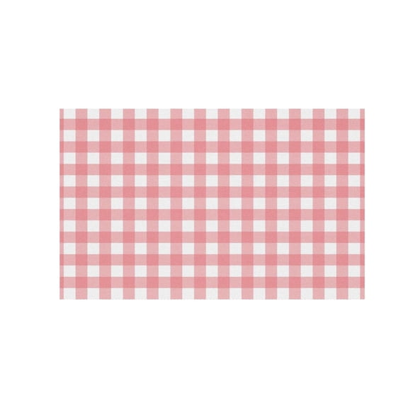 Buffalo Plaid Rug 60x40cm Pink and White Checked Rug Washable Doormats Indoor Outdoor Rugs for Layered Front Door Mats, Porch, Kitchen, Farmhouse, Entryway