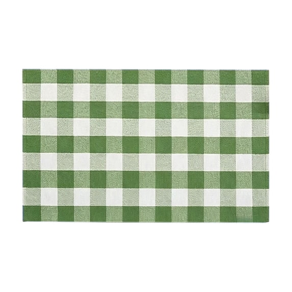 Buffalo Plaid Rug, Hand Woven Cotton Blend Layered Doormat for Front Door, Washable Fall Outdoor Mat for Entryway Porch, Reversible Halloween Farmhouse Decor(D,15.7"x23.6")