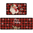 thumbnail image 1 of Buffalo Plaid Santa Moose Merry Christmas Kitchen Rugs and Mats Set 2 Piece for Floor,Snow Xmas Winter Holiday Non Skid Low-Profile Sink Rug Mat Decorations for Home Kitchen 18"x48"+18"x30", 1 of 6