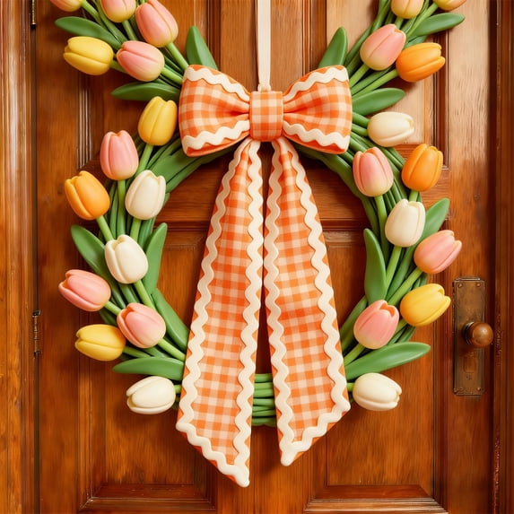 Buffalo Plaid Scalloped Edge Decorative Bows, Long DIY Wrapping Ribbon for Home & Holiday Decor