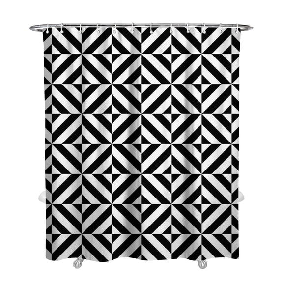 Buffalo Plaid Shower Curtain, Waterproof Fabric Bathroom Curtain with Plastic Hooks, Machine Washable Red and Black Checkered Pattern, Rustic Farmhouse Style, Classic Plaid Design Decor