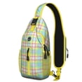 thumbnail image 1 of Buffalo Plaid Sling Backpack, Lightweight Crossbody Daypack with Adjustable Strap, Classic Red and Black Checkered Anti-theft Travel Bag for Short Trips and City Walks, 1 of 5