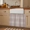 thumbnail image 1 of Buffalo Plaid Small Cabinet Curtains 11"W x 13"L, Dusty Rose Pink Farmhouse Gingham Striped Sink Skirt Dust-Proof Short Curtain for Bathroom Vanity Storage Cubby Desk, Self Adhesive Privacy Drapes, 1 of 9