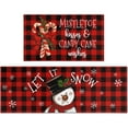 thumbnail image 1 of Buffalo Plaid Snowman Christmas Kitchen Rugs and Mats Set 2 Piece for Floor,Let It Snow Xmas Winter Holiday Non Skid Low-Profile Sink Rug Mat Decorations for Home Kitchen 18"x48"+18"x30", 1 of 6