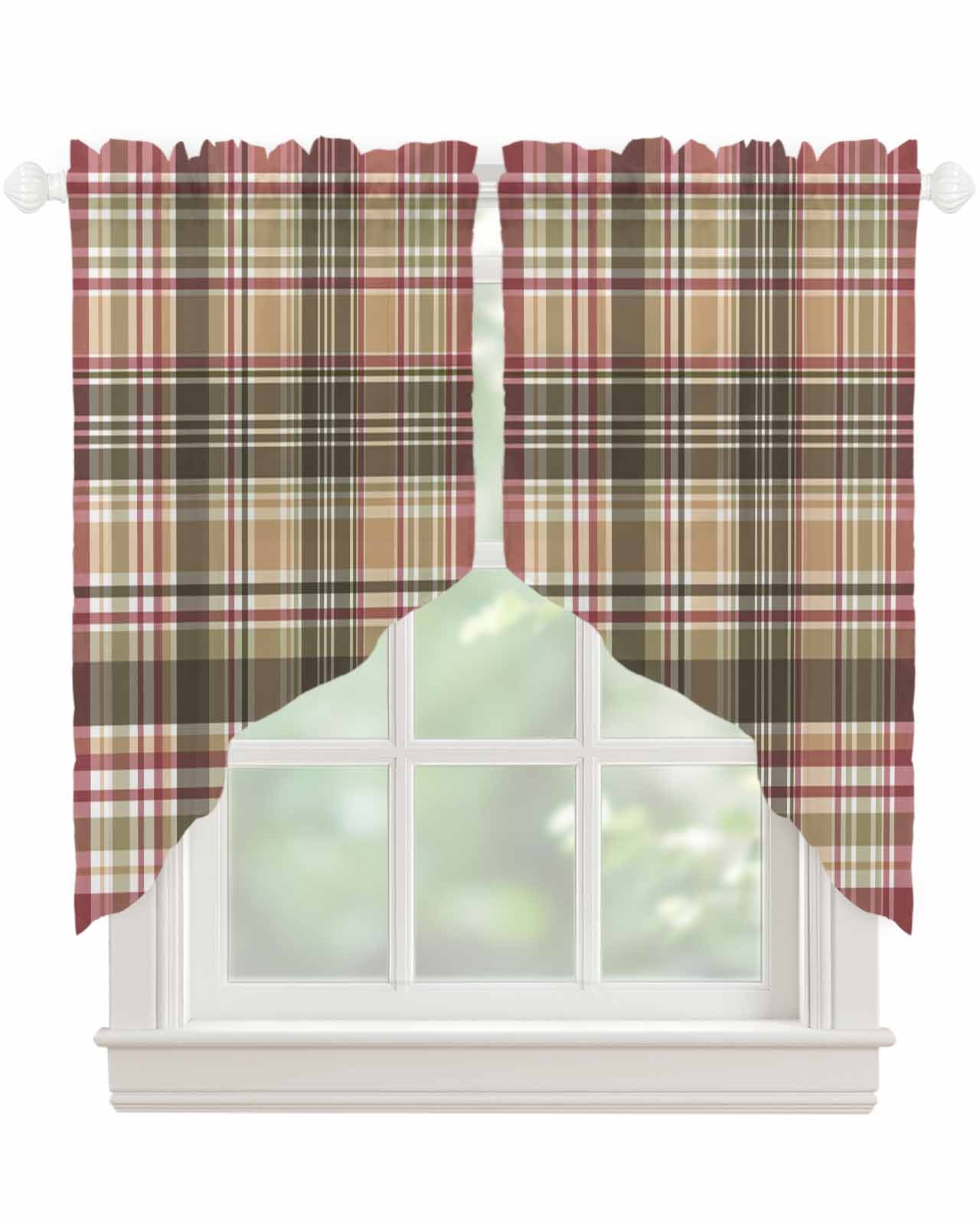 Buffalo Plaid Swag Valances for Windows, Modern Farmhouse Colorful ...