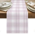 thumbnail image 1 of Buffalo Plaid Table Runner Dusty Rose Pink Farmhouse Stripes Minimalist Tablerunners 13 x 36 Inch, Table Decorations Tabletop Scarf for Summer Gathering Holiday Farmhouse Kitchen Dining Decor, 1 of 8