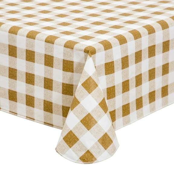 Buffalo Plaid Tablecloth 52x70 inch Plastic Checkered Vinyl Tablecloth with Flannel Backing Party Table Cloth 100% Oilcloth Waterproof Tablecloth