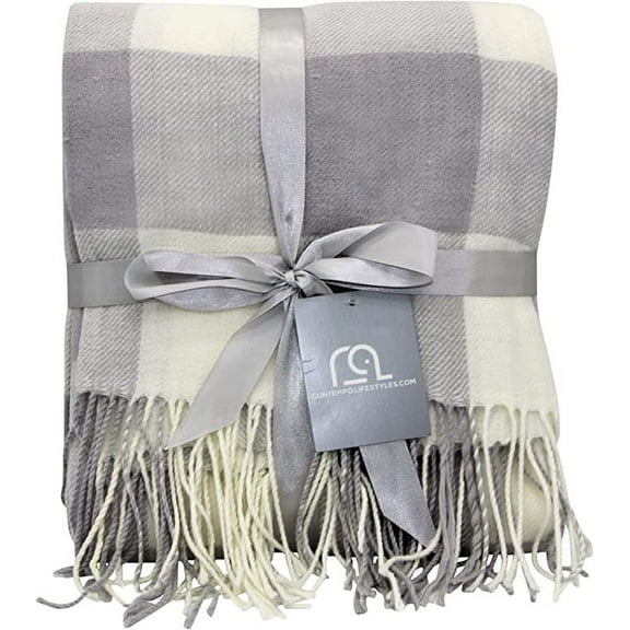 Buffalo Plaid Throw Blanket by Contempo Lifestyles ��������� 50 x 60 Inch Decorative Classic Blanket ��������� Comfortable and Ultra-Soft ��������� Ideal for Living Room, Couch, Travelling, Red