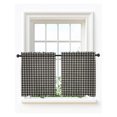 thumbnail image 1 of Buffalo Plaid Tier Curtains 24 Inch Length,Sheer Curtains for Bedroom Living Room Window Farmhouse Black White Checkered Vintage Short Kitchen Curtains Drapes for Small Half Window 27.5"x24" 2 Panels, 1 of 7