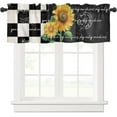 thumbnail image 1 of Buffalo Plaid Valance Curtains for Windows, Farmhouse Sunflower Rod Pocket Valances Window Treatments Simi Sheer Short Curtains for Kitchen Bedroom Living Room,54" X 18" -1 Panel,Black White, 1 of 5