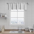 thumbnail image 1 of Buffalo Plaid Valance Linen Sheer Cafe Curtain Buffalo Check Plaid Rod Pocket Rustic Kitchen Window Treatment for Living Room Bedroom,1 Panel, 55''''x15'''', Sliver/Gray, 1 of 6