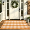 thumbnail image 1 of Buffalo Plaid Welcome Doormat, 16"x24" Coloful Plaid Outdoor Rug, Washable Non Slip Rug Layering Doormat for Welcome Door Mat Entryway Dining Room Bedroom Living Room(Orange), 1 of 8