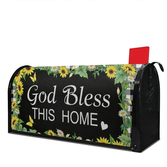 Buffalo Plaid Welcome Mailbox Covers Magnetic Letter Box Wrap Standard Size 21x18 Inch Mailbox Decor Post Letter Box Decoration for Outdoor Garden Yard
