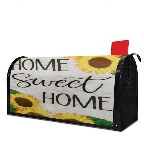 Buffalo Plaid Welcome Mailbox Covers Magnetic Letter Box Wrap Standard Size 21x18 Inch Mailbox Decor Post Letter Box Decoration for Outdoor Garden Yard