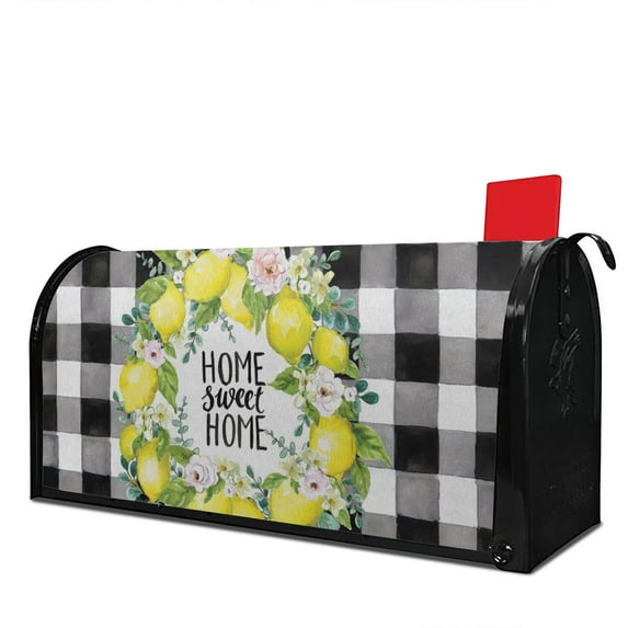 Buffalo Plaid Welcome Mailbox Covers Magnetic Letter Box Wrap Standard Size 21x18 Inch Mailbox Decor Post Letter Box Decoration for Outdoor Garden Yard