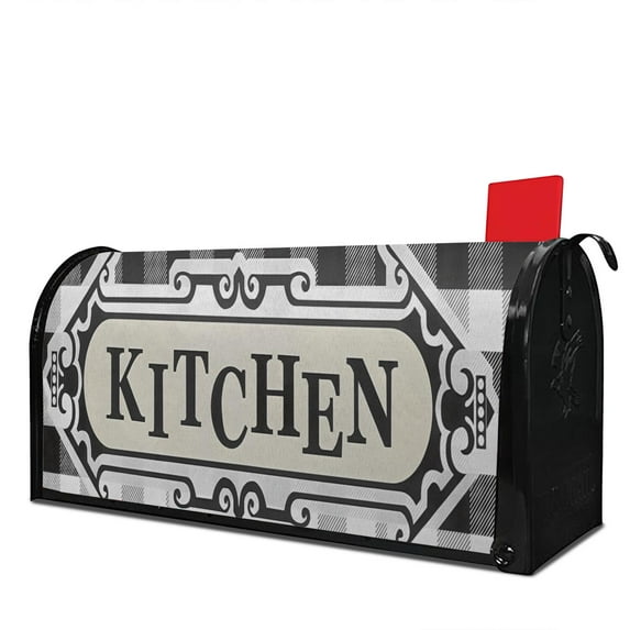 Buffalo Plaid Welcome Mailbox Covers Magnetic Letter Box Wrap Standard Size 21x18 Inch Mailbox Decor Post Letter Box Decoration for Outdoor Garden Yard