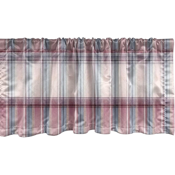 Buffalo Plaid Window Valance Pack of 2, Modern Timbermen Pattern with Integrating Lines Rectangles Tartan, Rod Pocket Curtain Valances Kitchen Bedroom, 54" X 18",Rose Lilac and Sage Green