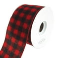 thumbnail image 1 of Buffalo Plaid Wired Flannel Christmas Holiday Ribbon, Red/Black, 2-1/2-Inch, 10-Yard, 1 of 1