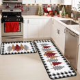 thumbnail image 1 of Buffalo Plaid Xmas Tree Merry Christmas Kitchen Rugs and Mats Set of 2, Winter Home Decor Low-Profile Floor Mat Decorations for Home Kitchen 17"x47"+17"x30", 1 of 6