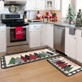thumbnail image 1 of Buffalo Plaid Xmas Trees Merry Christmas Kitchen Rugs Set of 2, Christmas Indoor Floor Mats for Winter, Xmas Door Mat Runner Rug for Kitchen Home Decor 17"x47"+17"x30", 1 of 7