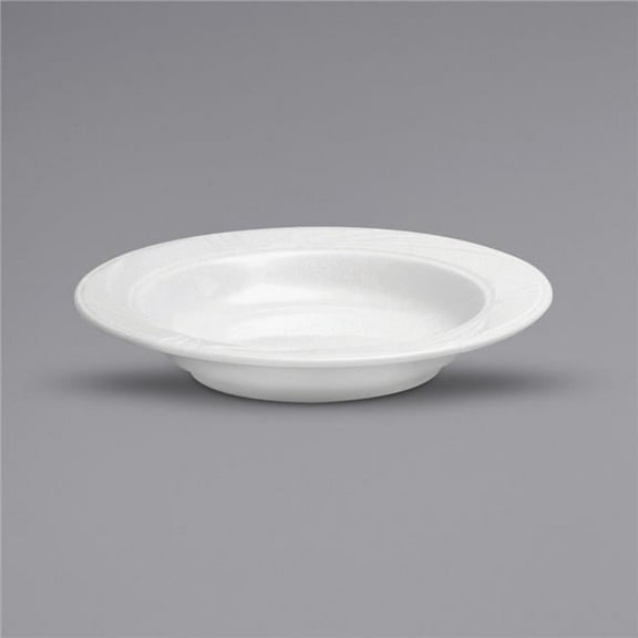 Buffalo R4510000740 12 oz Arcadia Bright White Embossed Medium Rim Porcelain Deep Soup Bowl