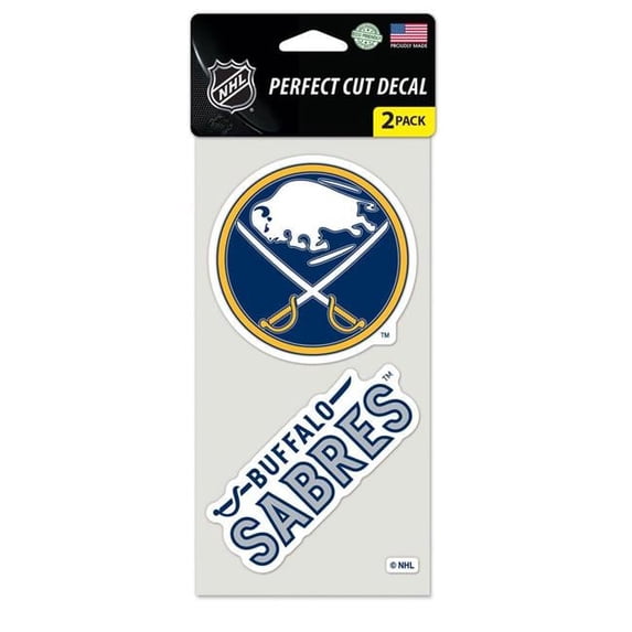 Buffalo Sabres Official NHL 4 inch x 4 inch Each Die Cut Car Decal 2-Pack by Wincraft