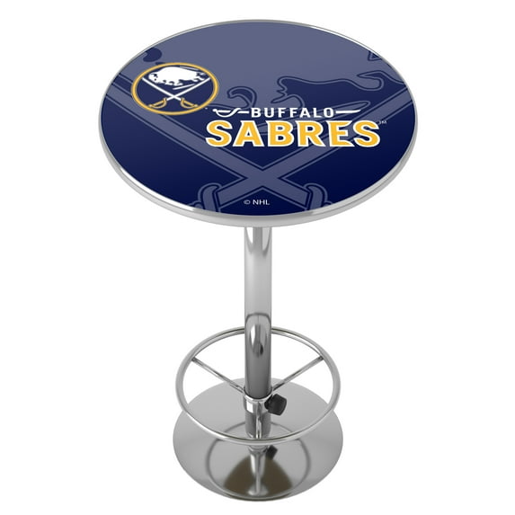 Buffalo Sabres Watermark Bar Table with Adjustable Footrest and Acrylic Top