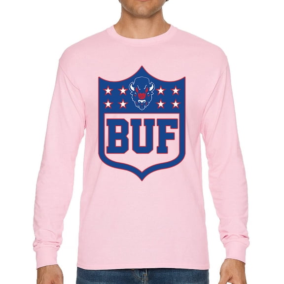 Buffalo Shield Long Sleeve T-shirt Game Night Fantasy Football Fan Tailgate NY