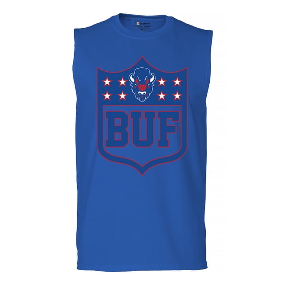 Buffalo Shield Men's Muscle Shirt Game Night Fantasy Football Fan Tailgate NY