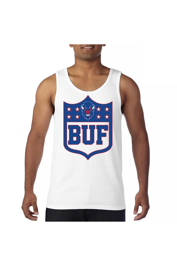 Buffalo Shield Men's Tank Top Game Night Fantasy Football Fan Tailgate NY