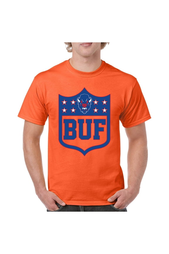 Buffalo Shield T-shirt Game Night Fantasy Football Fan Tailgate NY Men's Tee