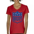 thumbnail image 1 of Buffalo Shield Women's V-Neck T-shirt Game Night Fantasy Football Fan Tailgate NY, 1 of 7