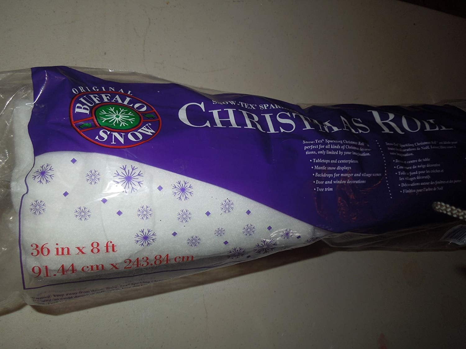 Buffalo Snow Roll 36" X 8" White