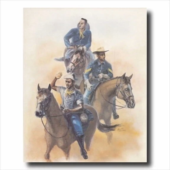 Buffalo Soldier African American Calvary Mililtary Scouts Wall Art Home Decor Vintage Gift Living Room Dercor Wall Art Birthday Gift