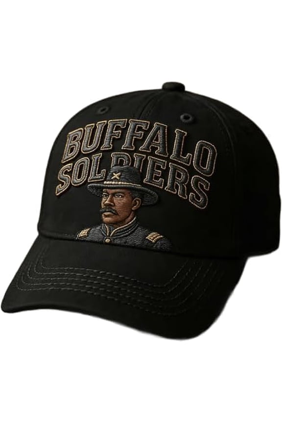 Buffalo Soldier Hats Baseball Cap,3D Embroidered Baseball Hats Distressed Military Tribute Cotton Soldier Cap