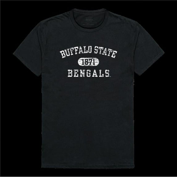 Buffalo State University Bengals Distressed Arch College T-Shirt, Black - Extra Large