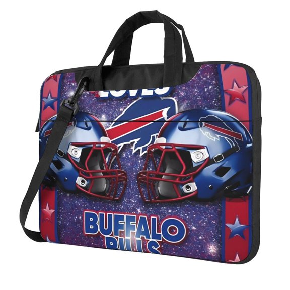 Buffalo Team Customized Ultra-Thin Portable Single-Shoulder Laptop Bag 14in/15.6in Shockproof Soft Lining Double Zipper Computer Bag Three-Layer Storage Space