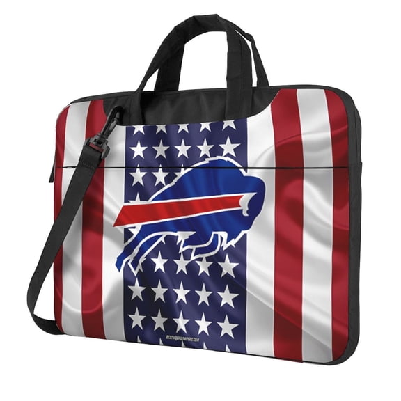 Buffalo Team Customized Ultra-Thin Portable Single-Shoulder Laptop Bag 14in/15.6in Shockproof Soft Lining Double Zipper Computer Bag Three-Layer Storage Space